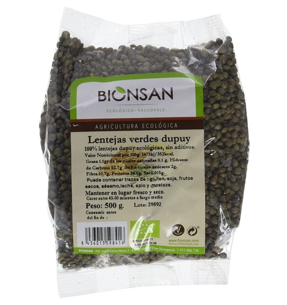 Foto de LENTEJAS VERDES DUPUY ECO 500 GR BIONSAN