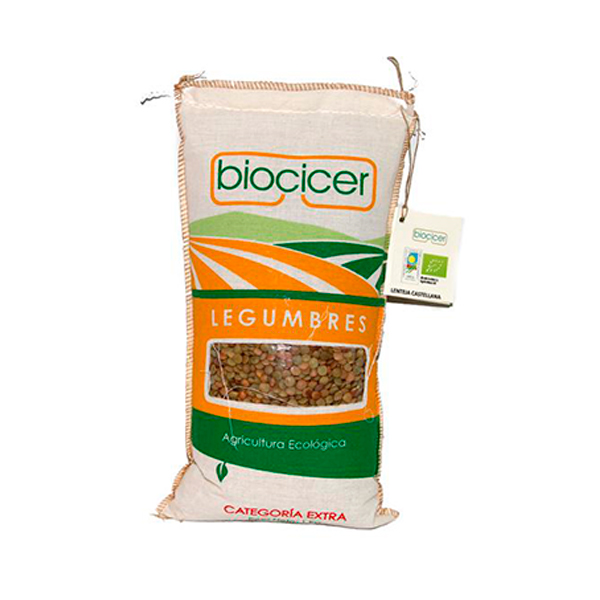 Foto de LENTEJA CASTELLANA BIO BOLSA TELA 1 KG BIOCICER