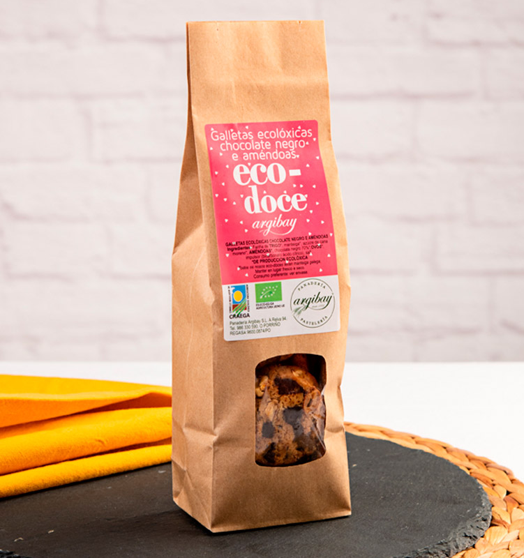 Foto de GALLETAS DE CHOCOLATE NEGRO Y ALMENDRAS ECO 250 GR ARGIBAY