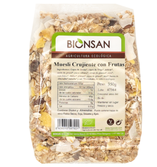 Foto de MUESLI CRUJIENTE CON FRUTAS BIO 350 GR BIONSAN