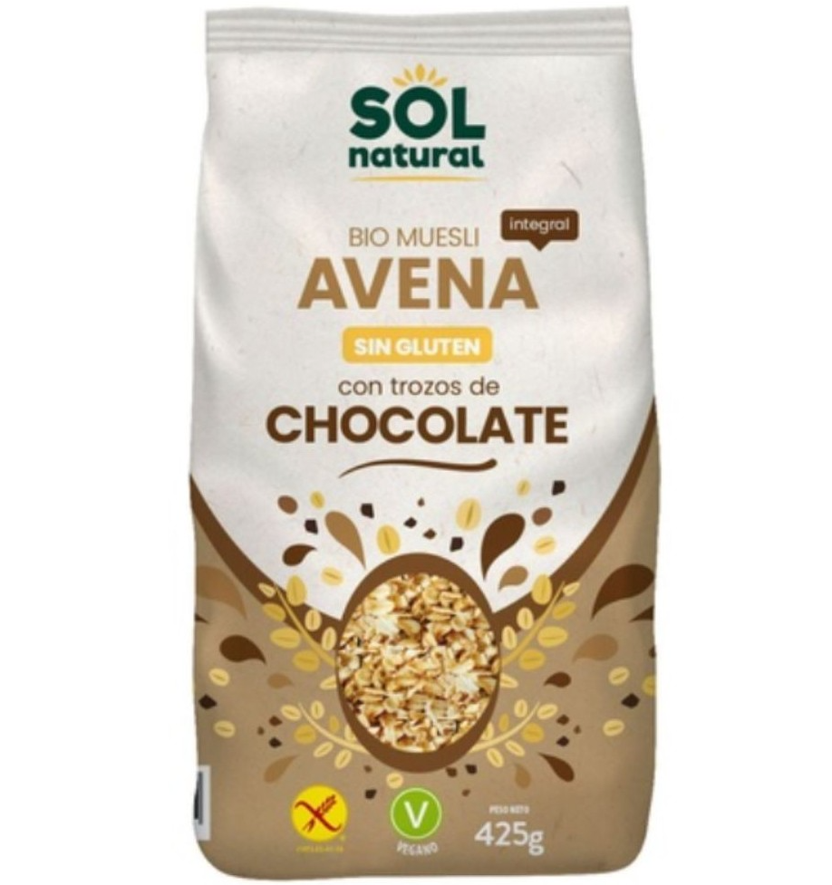 Foto de MUESLI DE AVENA Y CHOCO SIN GLUTEN BIO 425 GR SOLNATURAL