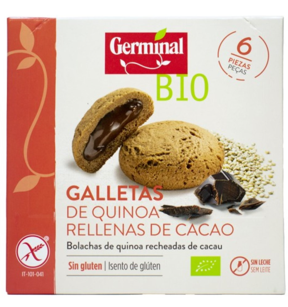 Foto de GALLETAS DE QUINOA RELLENAS DE CACAO SIN GLUTEN BIO 200 G GERMINAL