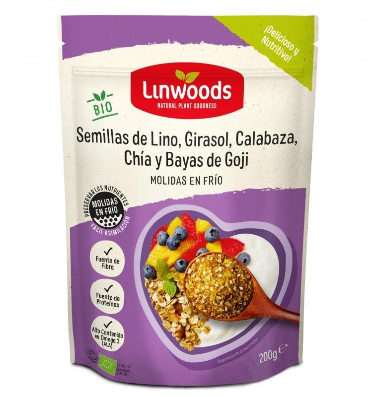 Foto de MEZCLA DE SEMILLAS MOLIDAS EN FRIO BIO 200 GR LINWOODS