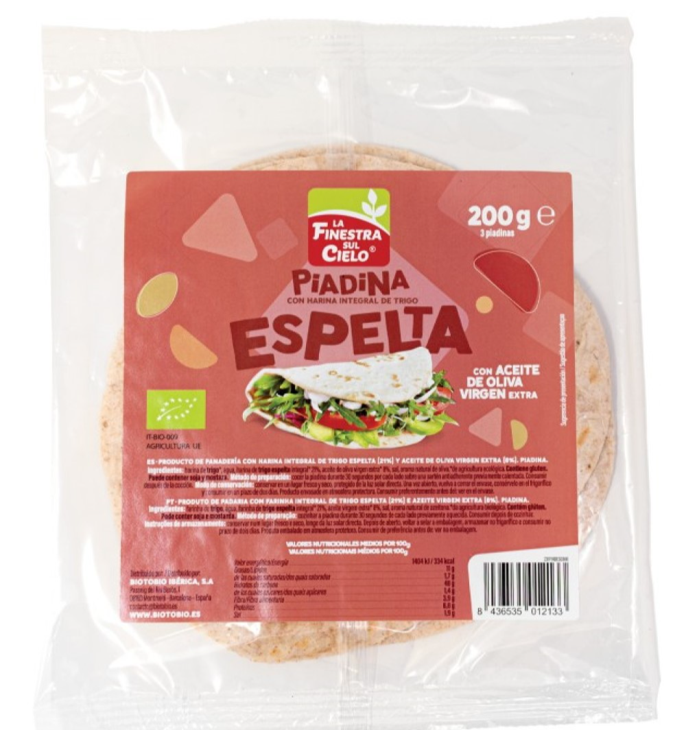 Foto de PIADINA DE ESPELTA INTEGRAL BIO 200 GR LA FINESTRA SUL CIELO