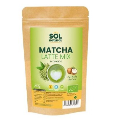 Foto de  MATCHA LATTE MIX COCO SIN GLUTEN BIO 200 GR SOLNATURAL