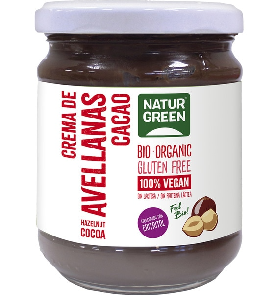 Foto de CREMA DE AVELLANAS CACAO Y ERITRITOL BIO 200 GR NATURGREEN
