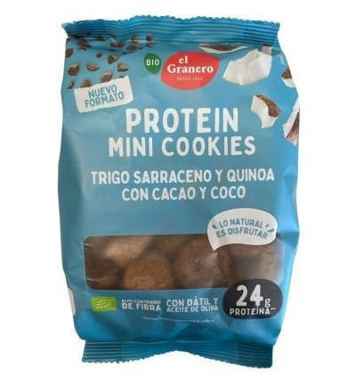 Foto de GALLETAS MINI PROTEINA CACAO Y COCO BIO 130 GR EL GRANERO