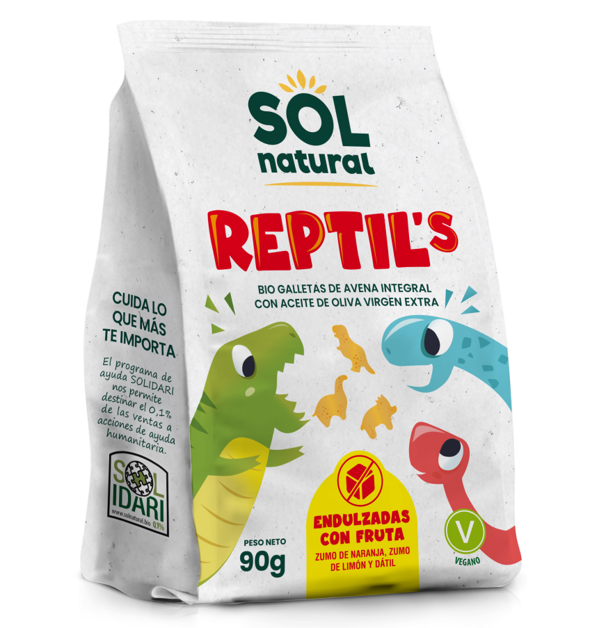Foto de GALLETAS DE AVENA Y FRUTA REPTILS BIO 90 GR SOL NATURAL 