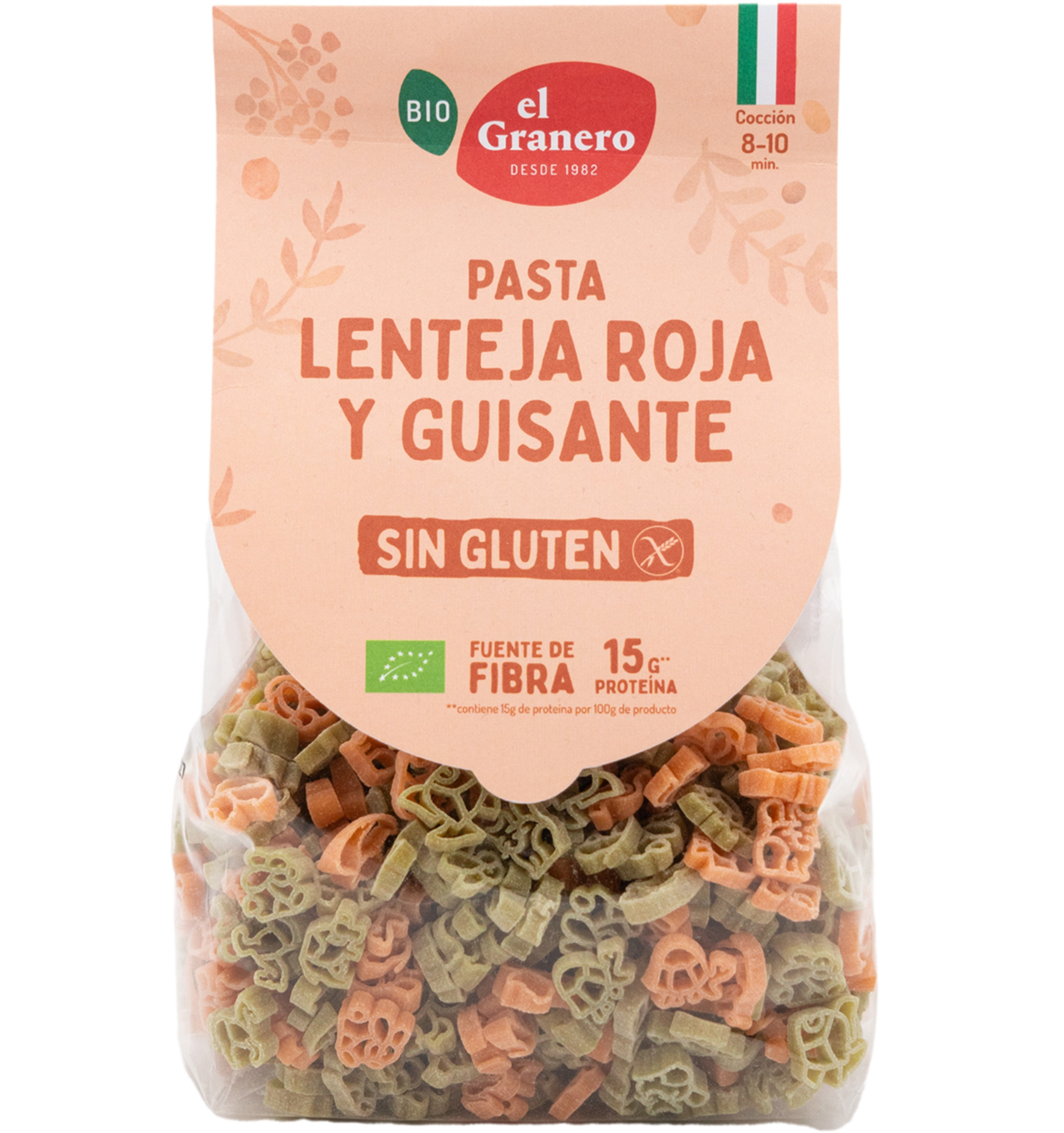 Foto de PASTA DE ARROZ LENTEJA ROJA Y GUISANTE SIN GLUTEN BIO 250 GR EL GRANERO