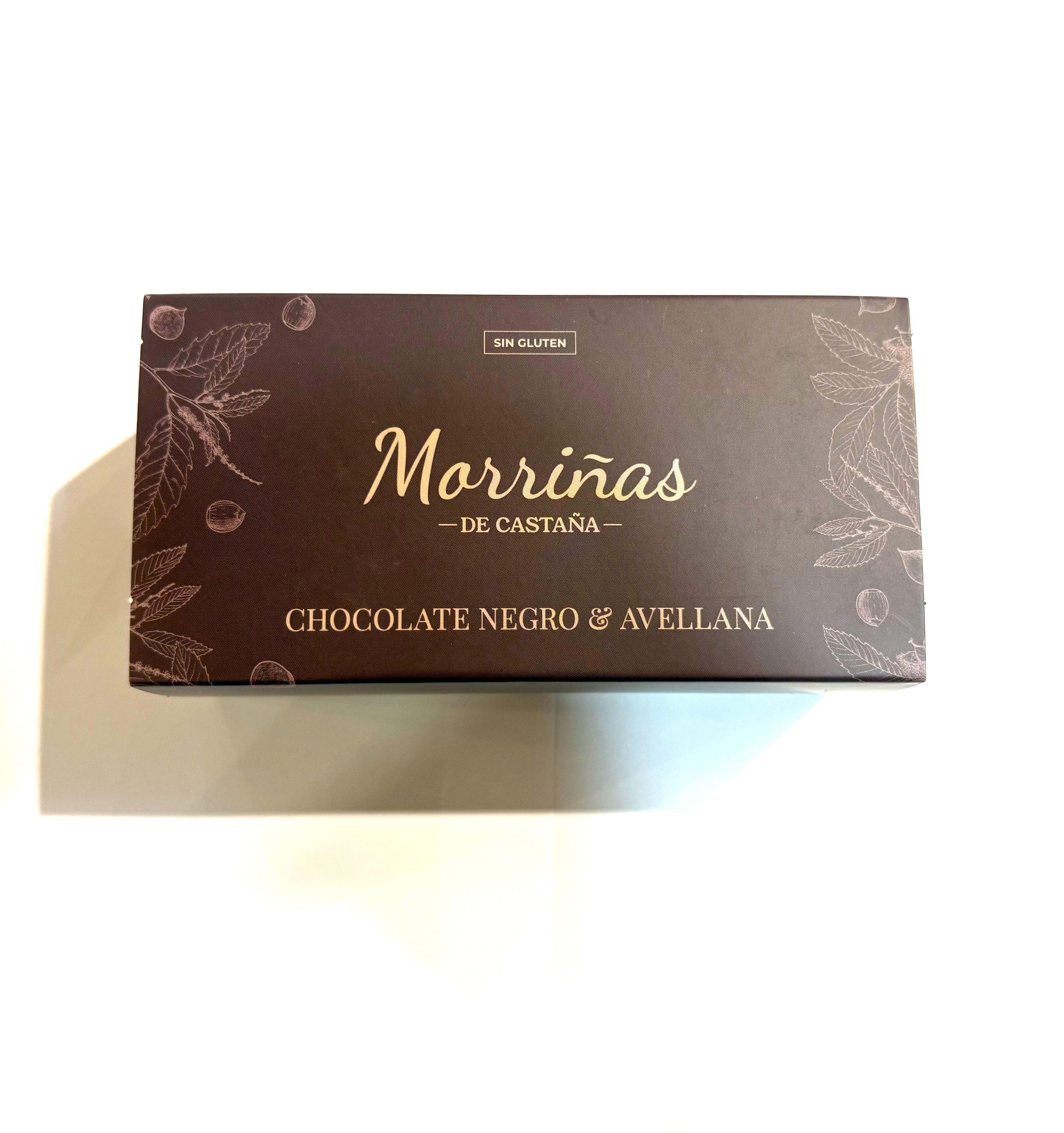 Foto de MORRIÑAS DE CASTAÑA CHOCOLATE NEGRO Y AVELLANAS 140 GR